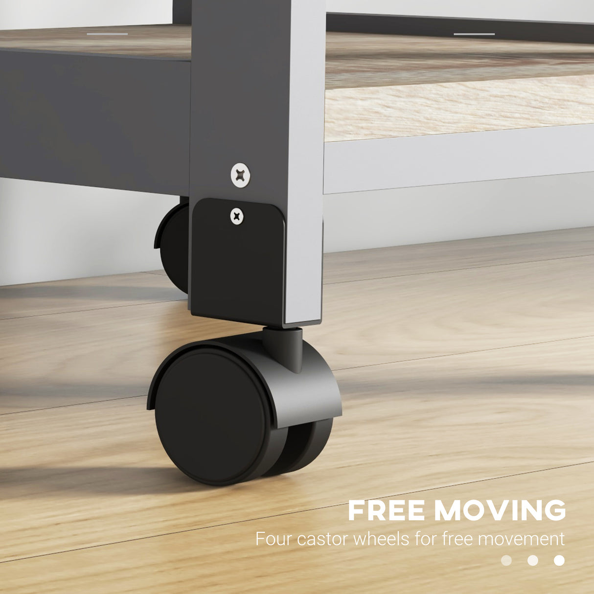 easycomfort easycomfort carrello da cucina con cassetto 2 vassoi estraibili e ripiano fisso in legno di pino e mdf 37x37x76 cm