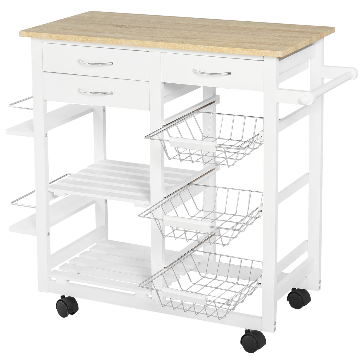 easycomfort easycomfort carrello da cucina salvaspazio in legno mdf bianco 92 x 37 x 82cm ean 8054144134727