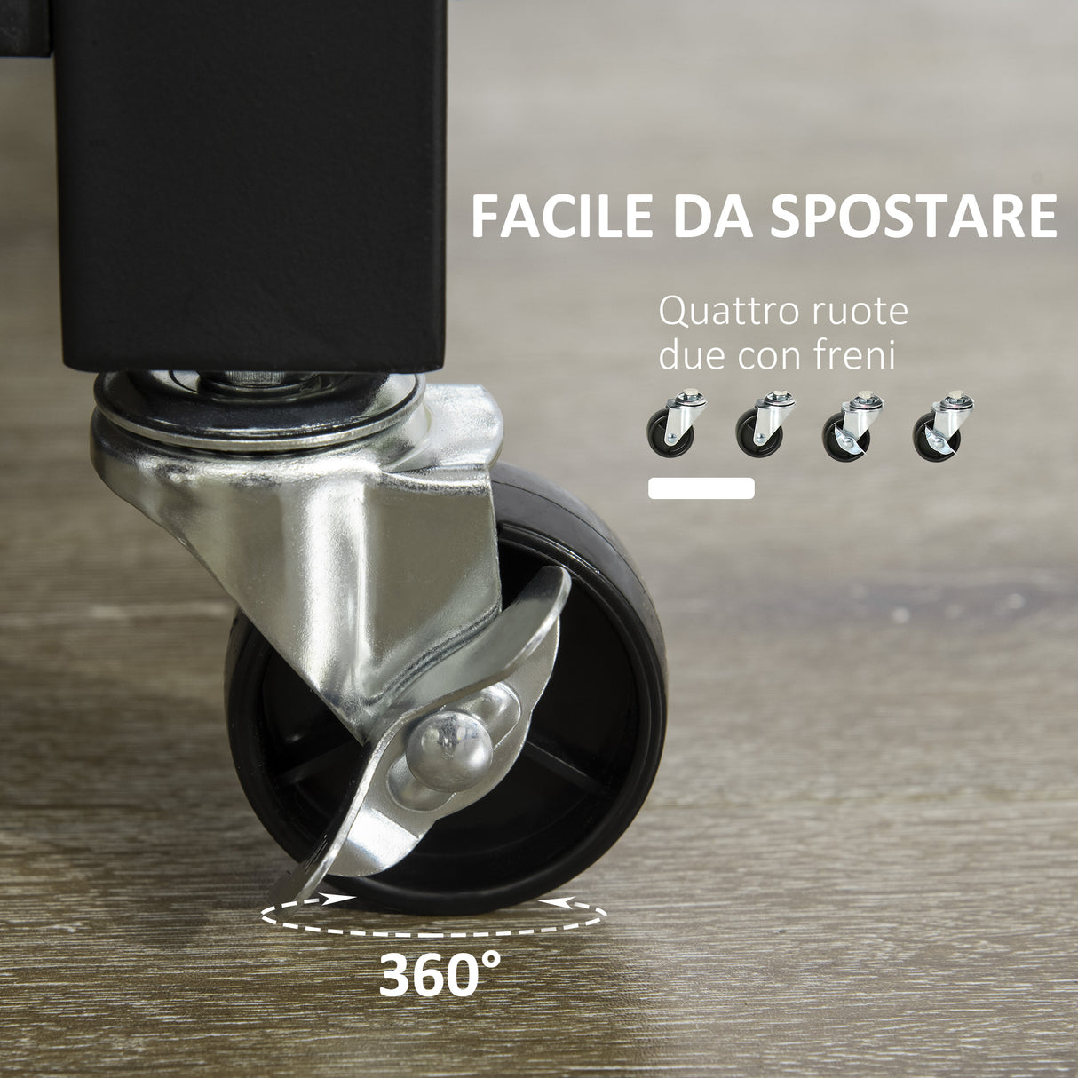 easycomfort easycomfort carrello da cucina portavivande con ruote legno truciolato 60x50x84.5cm marrone