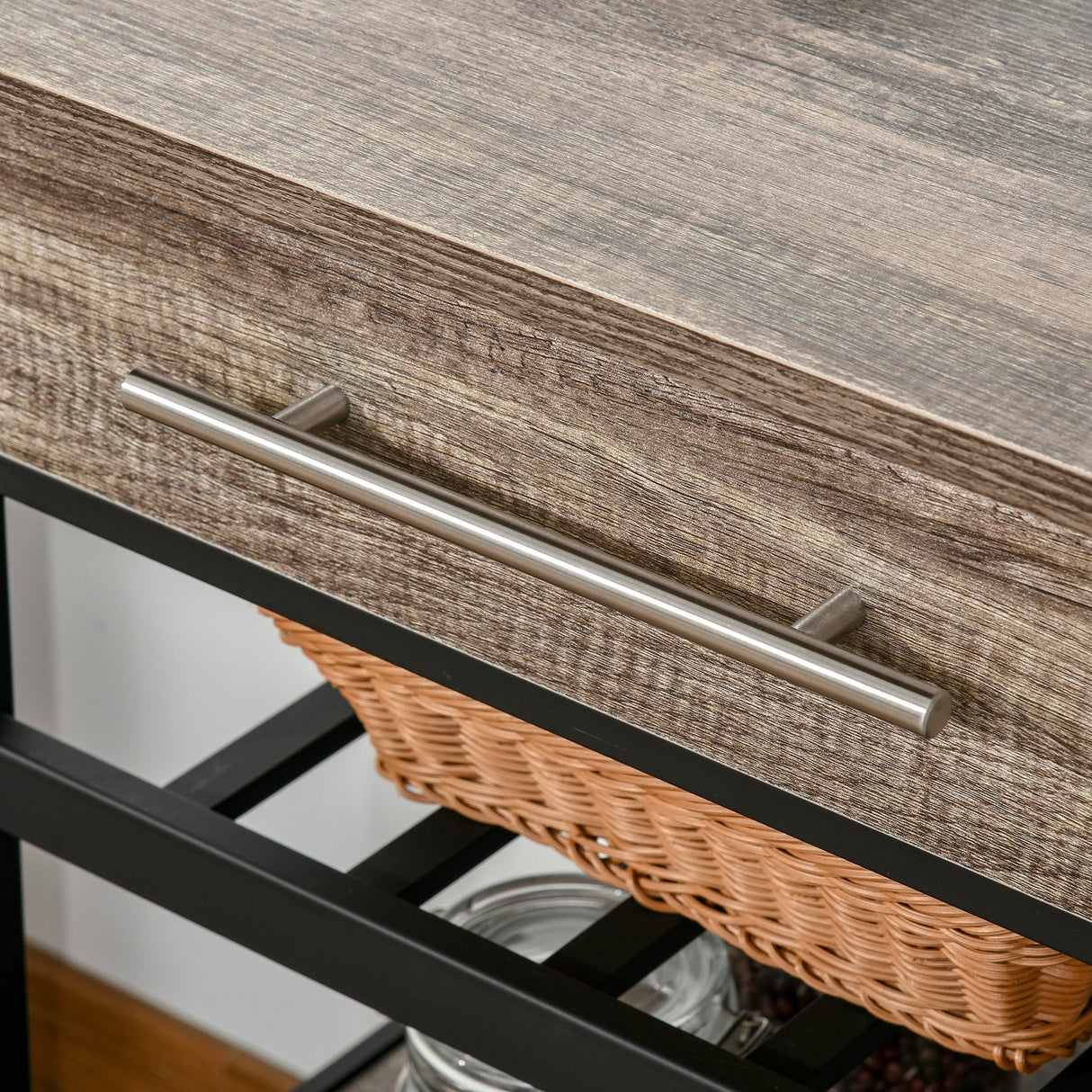 easycomfort easycomfort carrello da cucina portavivande legno truciolato 60x50x84.5cm marrone