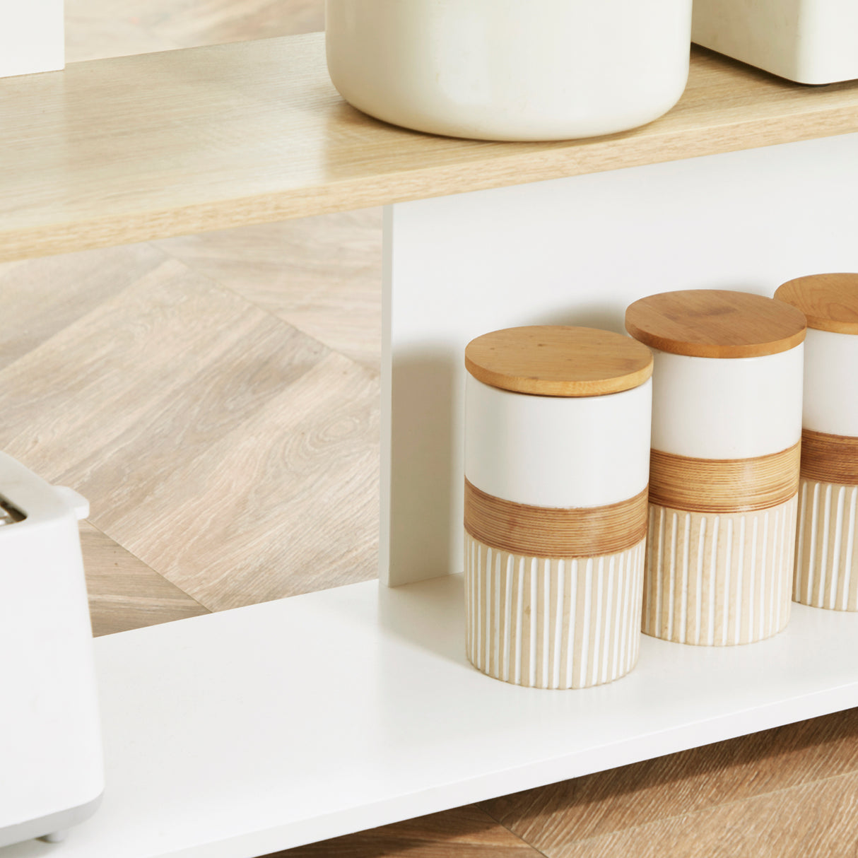 easycomfort easycomfort isola da cucina con 3 ripiani in stile moderno e porta coltelli in acciaio 105x65x90 cm bianco