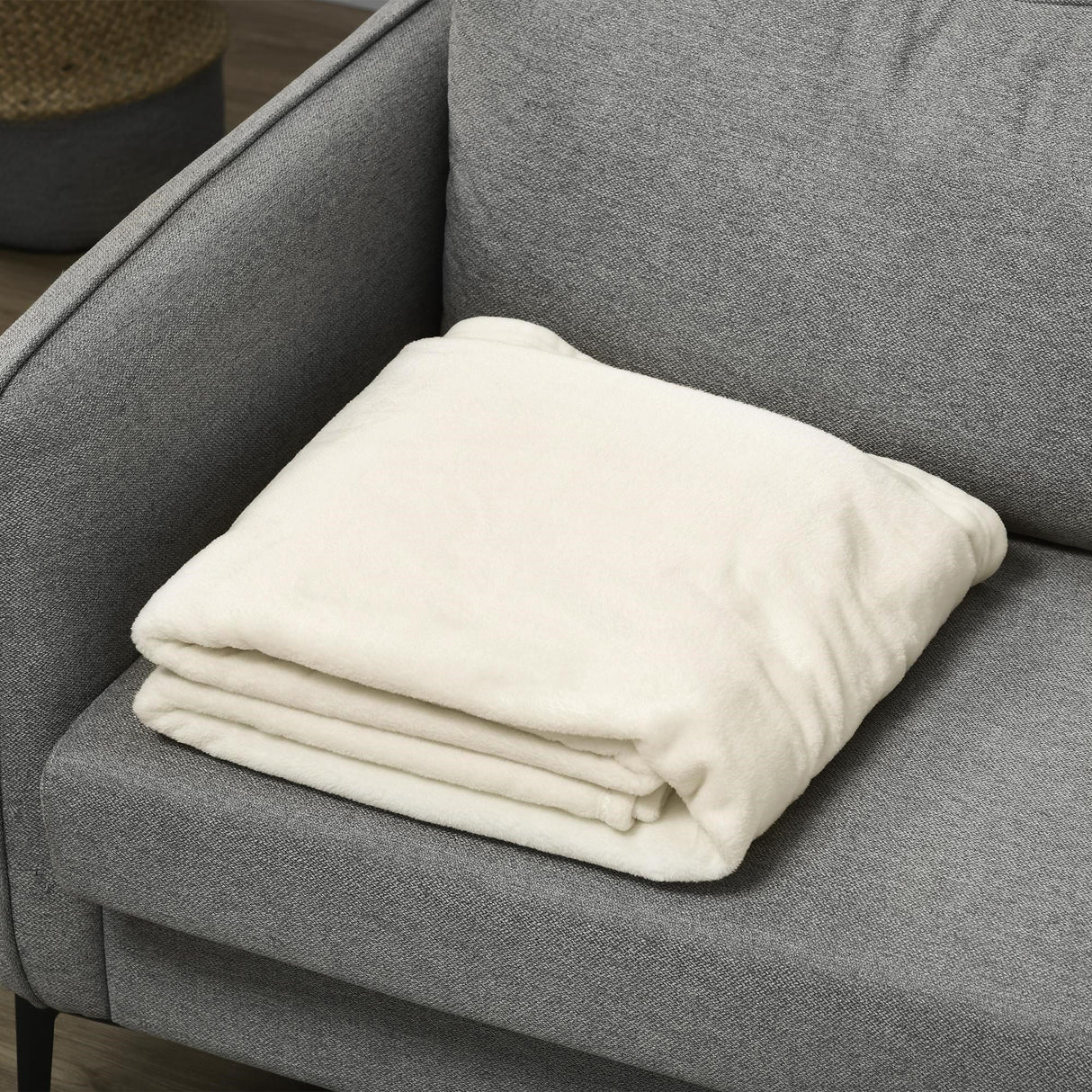 easycomfort easycomfort coperta in flanella 330 gsm reversibile per uso interno ed esterno 203x152x0 5 cm bianco crema