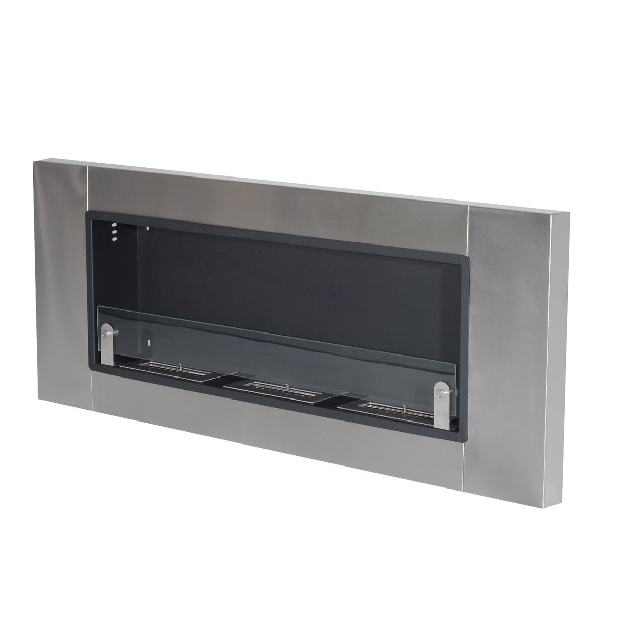 easycomfort easycomfort camino a bioetanolo in acciaio inox 3 serbatoi 1.5lt argento e nero 136x16x54cm ean 8055776914718