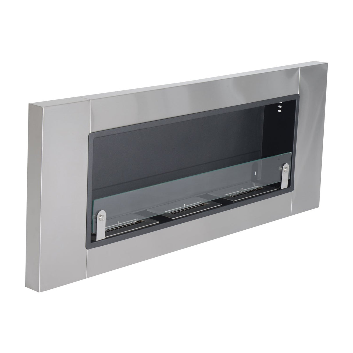 easycomfort easycomfort camino a bioetanolo in acciaio inox 3 serbatoi 1.5lt argento e nero 136x16x54cm ean 8055776914718