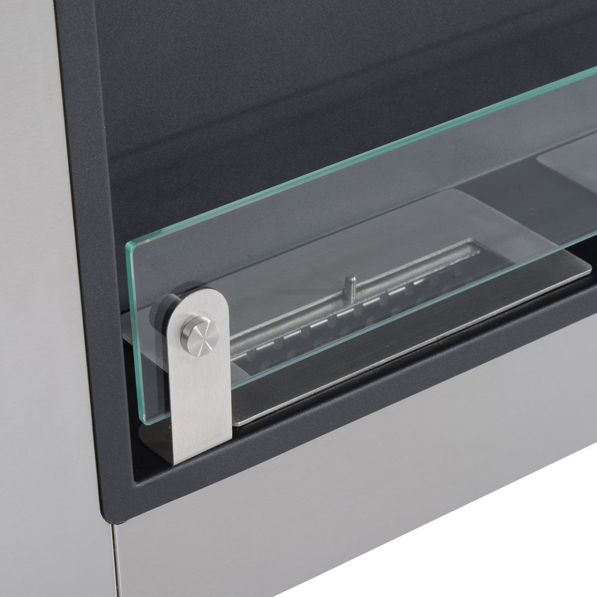 easycomfort easycomfort camino a bioetanolo in acciaio inox 3 serbatoi 1.5lt argento e nero 136x16x54cm ean 8055776914718