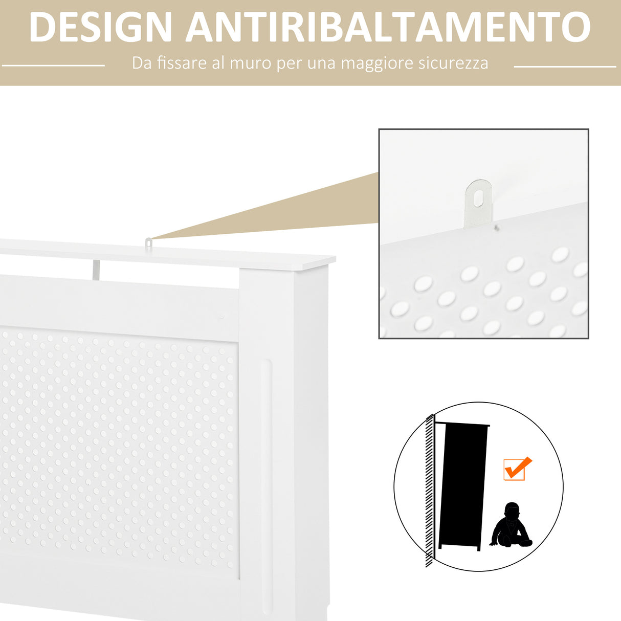 easycomfort easycomfort copritermosifone in legno a griglia bianco 151 5x82x19cm