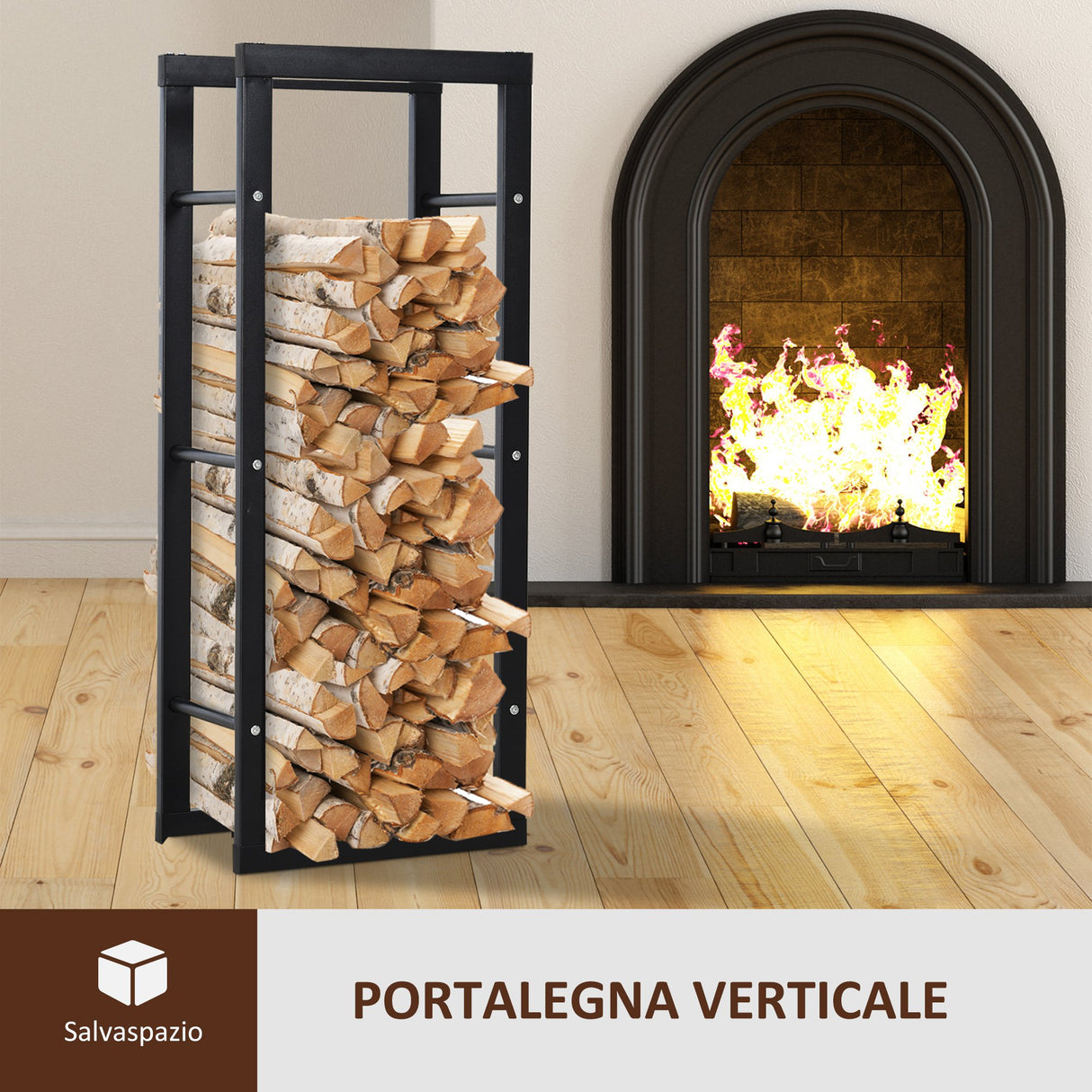 easycomfort easycomfort scaffale legnaia per interno ed esterno nero 40x25x100cm ean 8054111845205