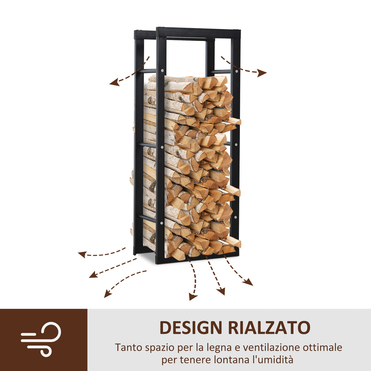 easycomfort easycomfort scaffale legnaia per interno ed esterno nero 40x25x100cm ean 8054111845205
