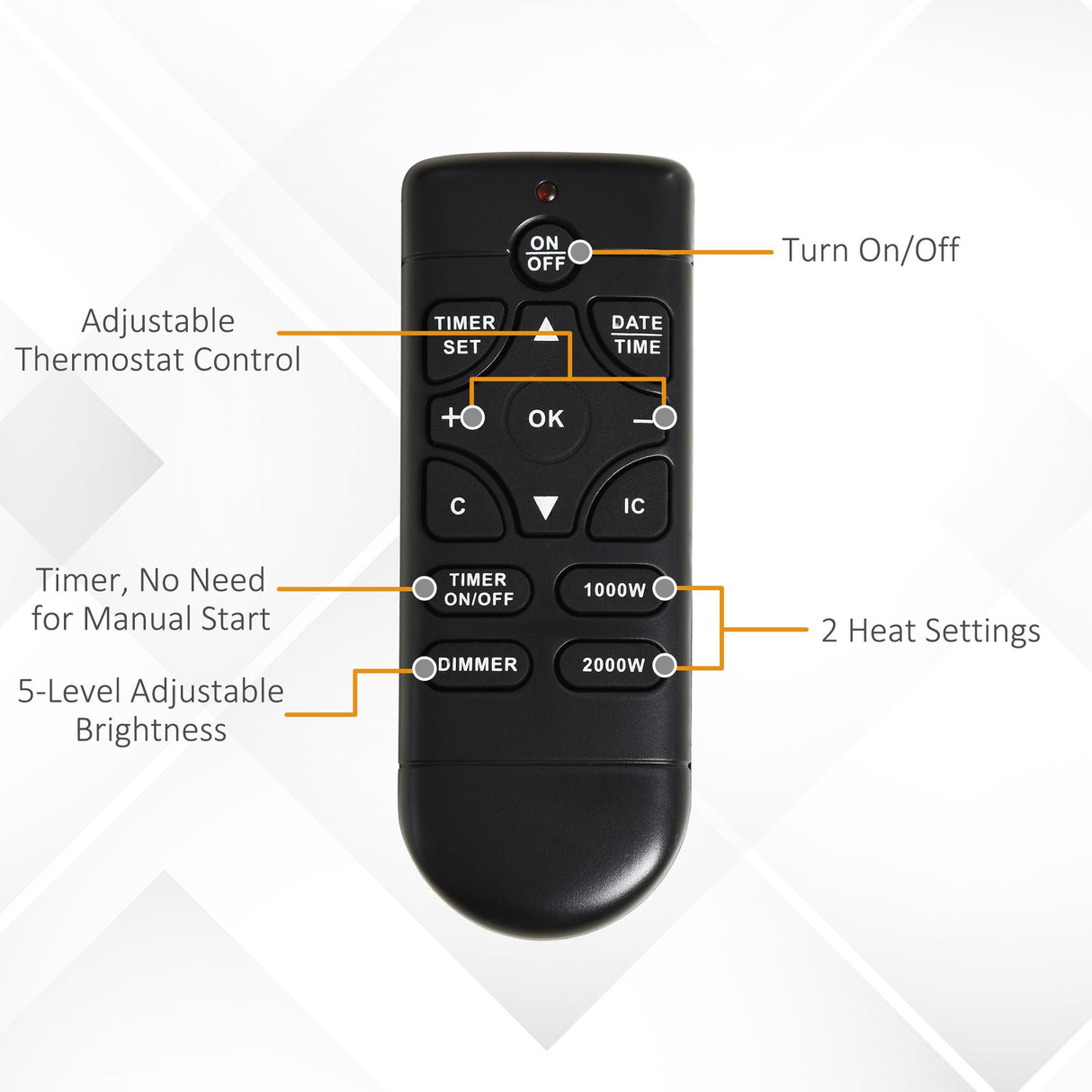 easycomfort easycomfort camino elettrico 10002000w effetto fiamma con led a 5 livelli e telecomando bianco