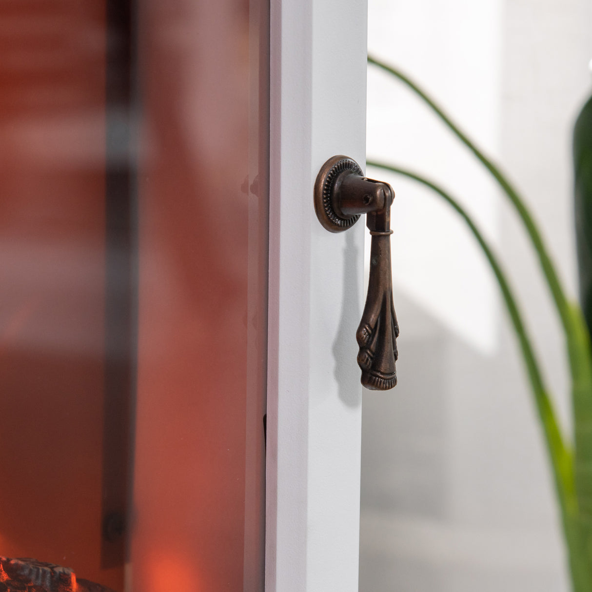 easycomfort easycomfort camino elettrico da terra con effetto fiamma temperatura regolabile bianco