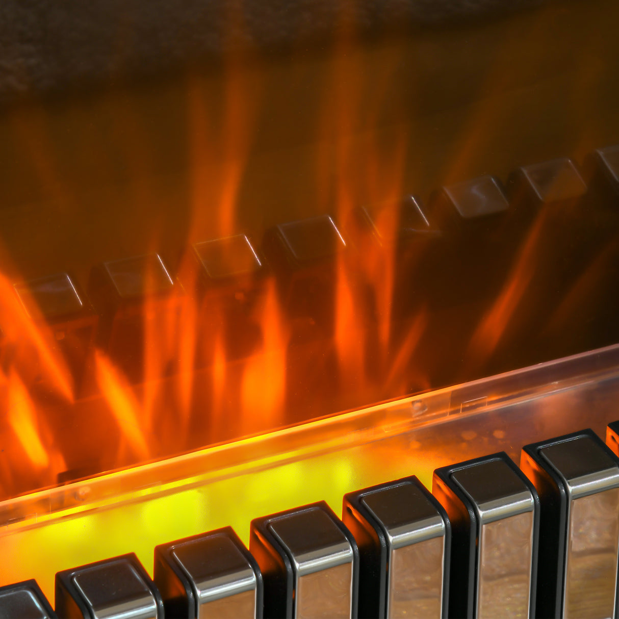 easycomfort easycomfort camino elettrico da terra con effetto fiamma realistico bianconero