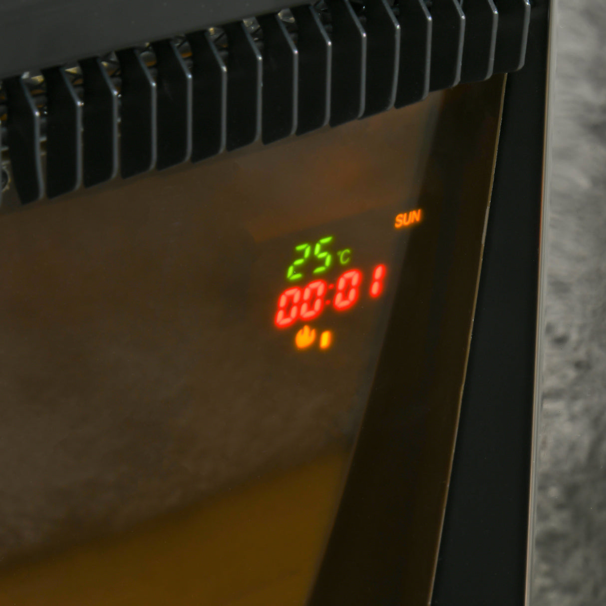 easycomfort easycomfort camino elettrico da terra con effetto fiamma realistico bianconero