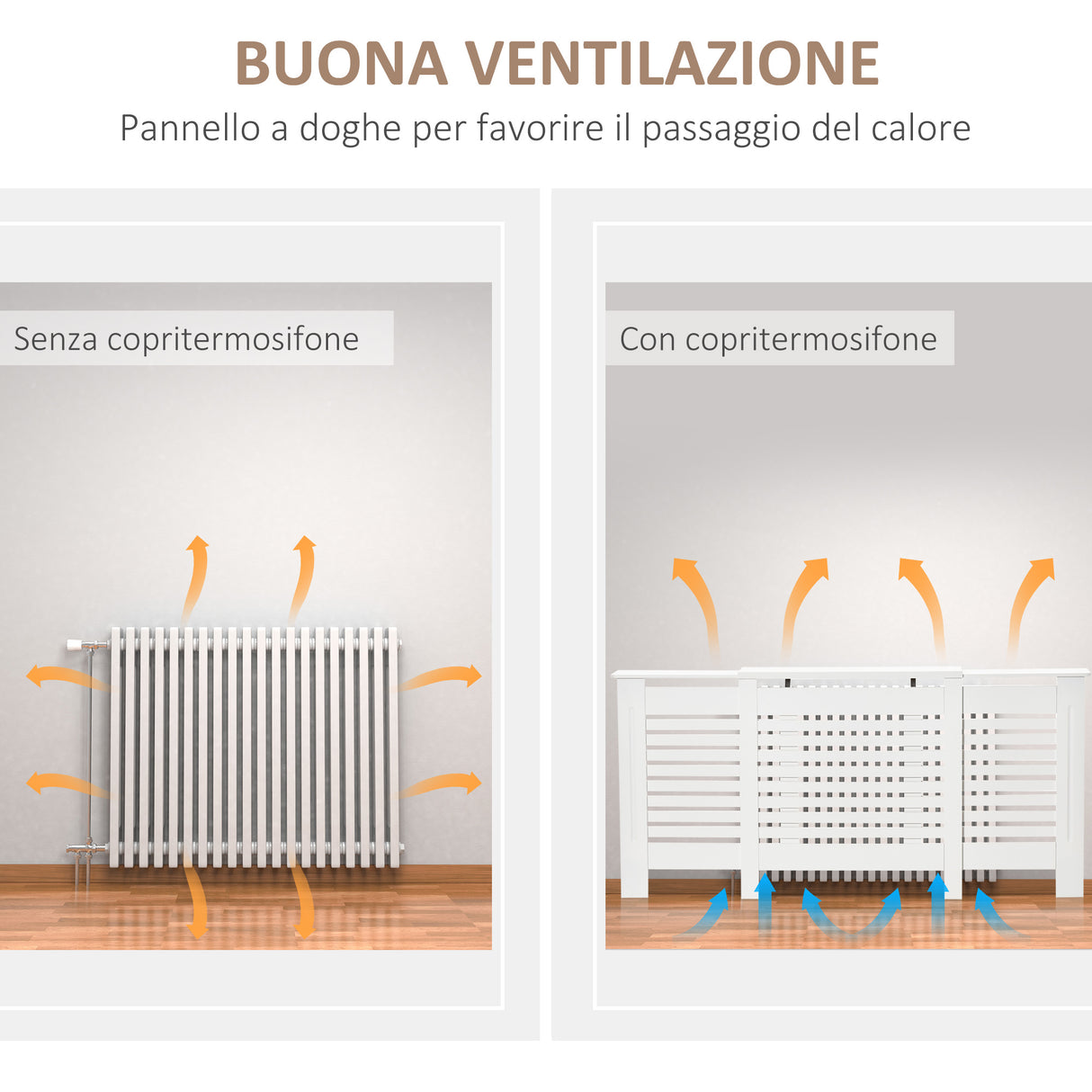 easycomfort easycomfort mobile copricalorifero larghezza regolabile e mensola superiore in mdf e legno bianco