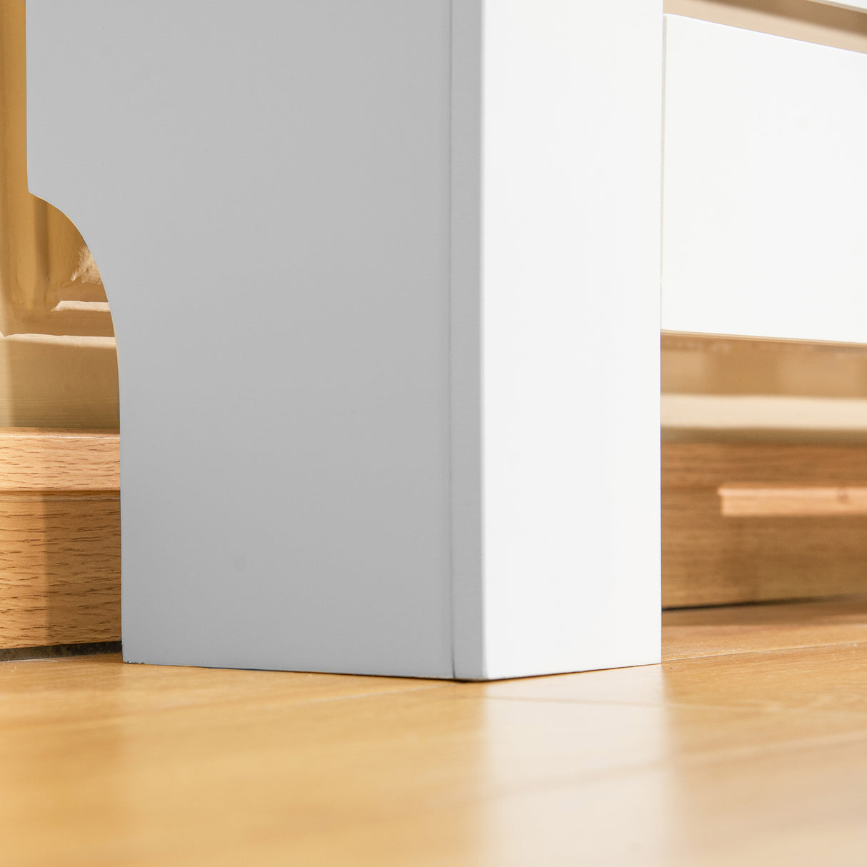 easycomfort easycomfort mobile copricalorifero larghezza regolabile e mensola superiore in mdf e legno bianco