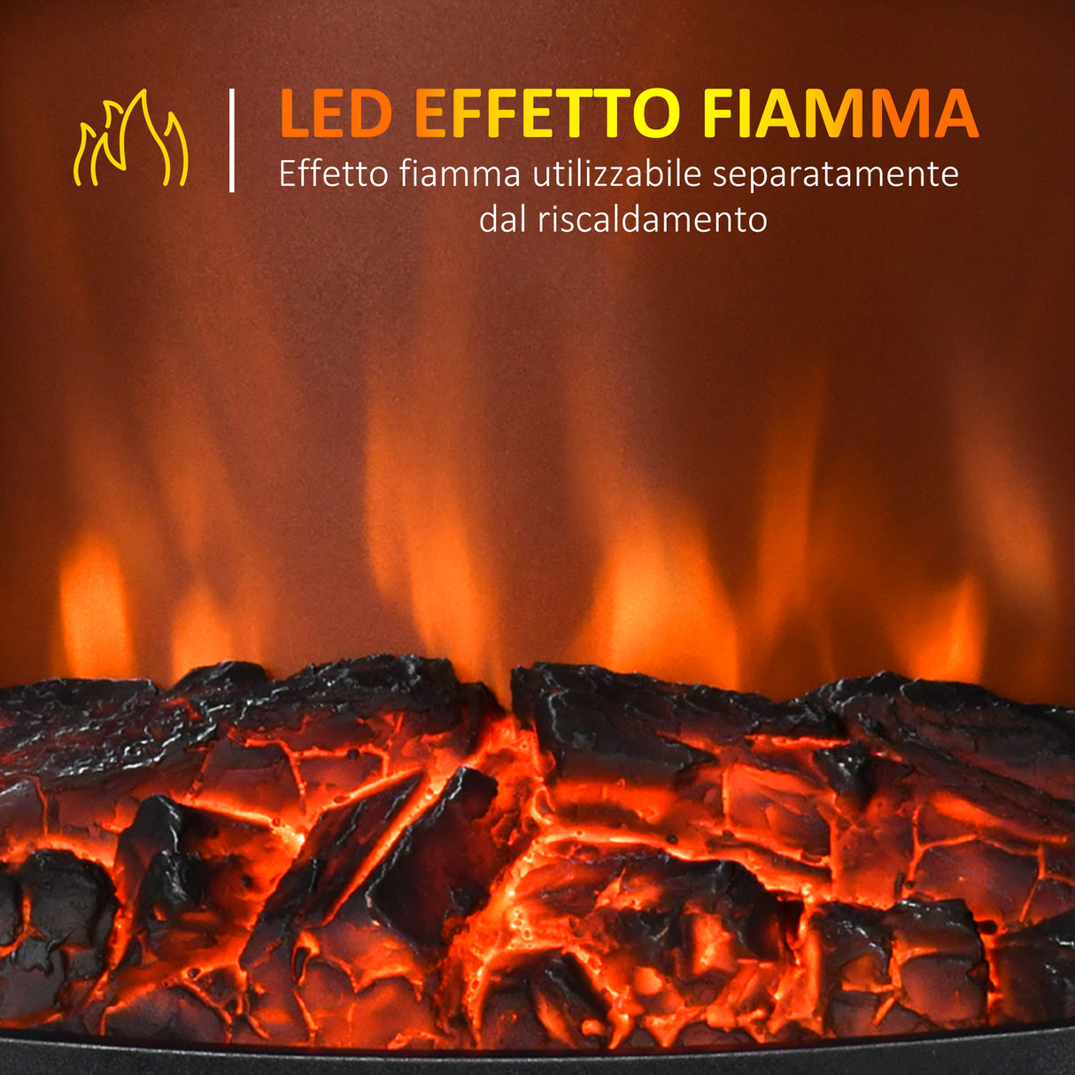 easycomfort easycomfort camino elettrico effetto fiamma e 3 lati aperti temperatura regolabile copertura 20 25m nero
