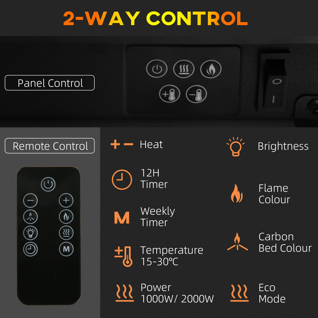 easycomfort easycomfort caminetto elettrico a 10 colori con spegnimento automatico e timer da 12h 61x28x66 5 cm bianco