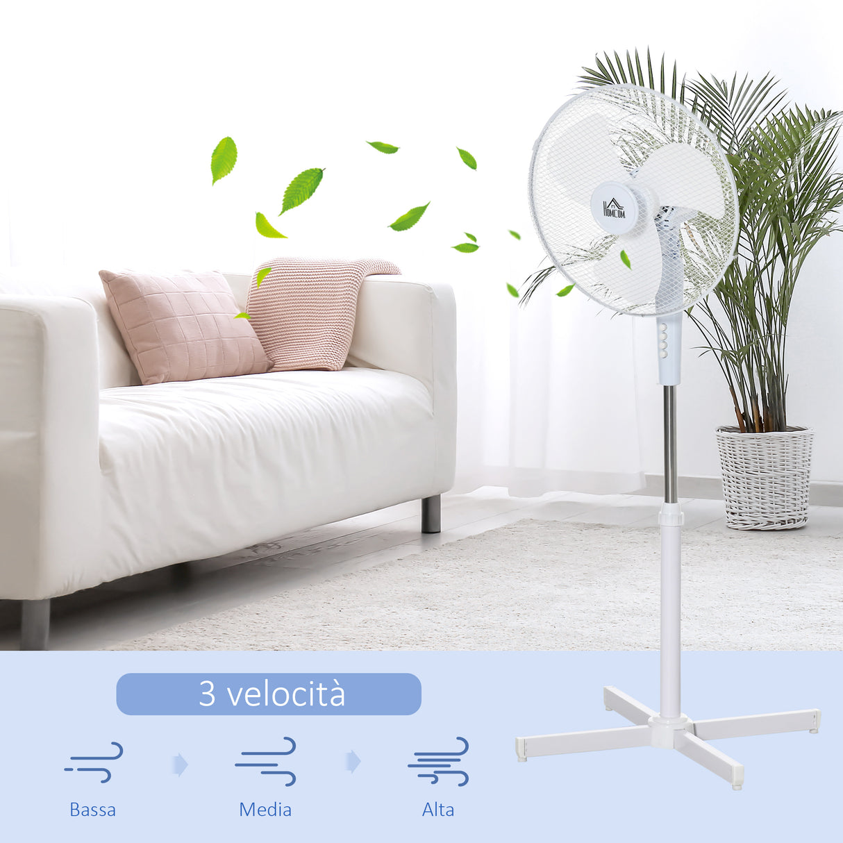 easycomfort easycomfort ventilatore a piantana a 3 velocita con inclinazione a 80 60x60x90 120cm