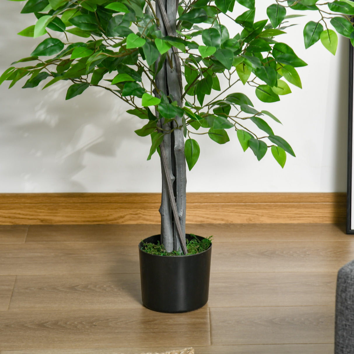 easycomfort easycomfort pianta artificiale di ficus alta 135cm con vaso per interno ed esterno verde