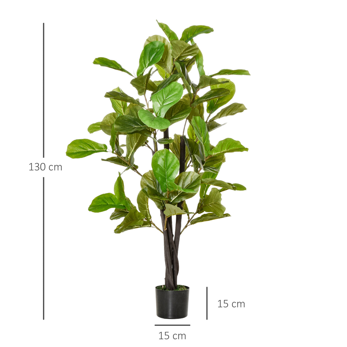 easycomfort easycomfort ficus artificiale 130cm per interni ed esterni pianta artificiale realistica con 78 foglie