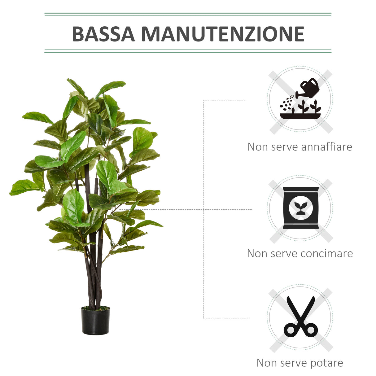 easycomfort easycomfort ficus artificiale 130cm per interni ed esterni pianta artificiale realistica con 78 foglie