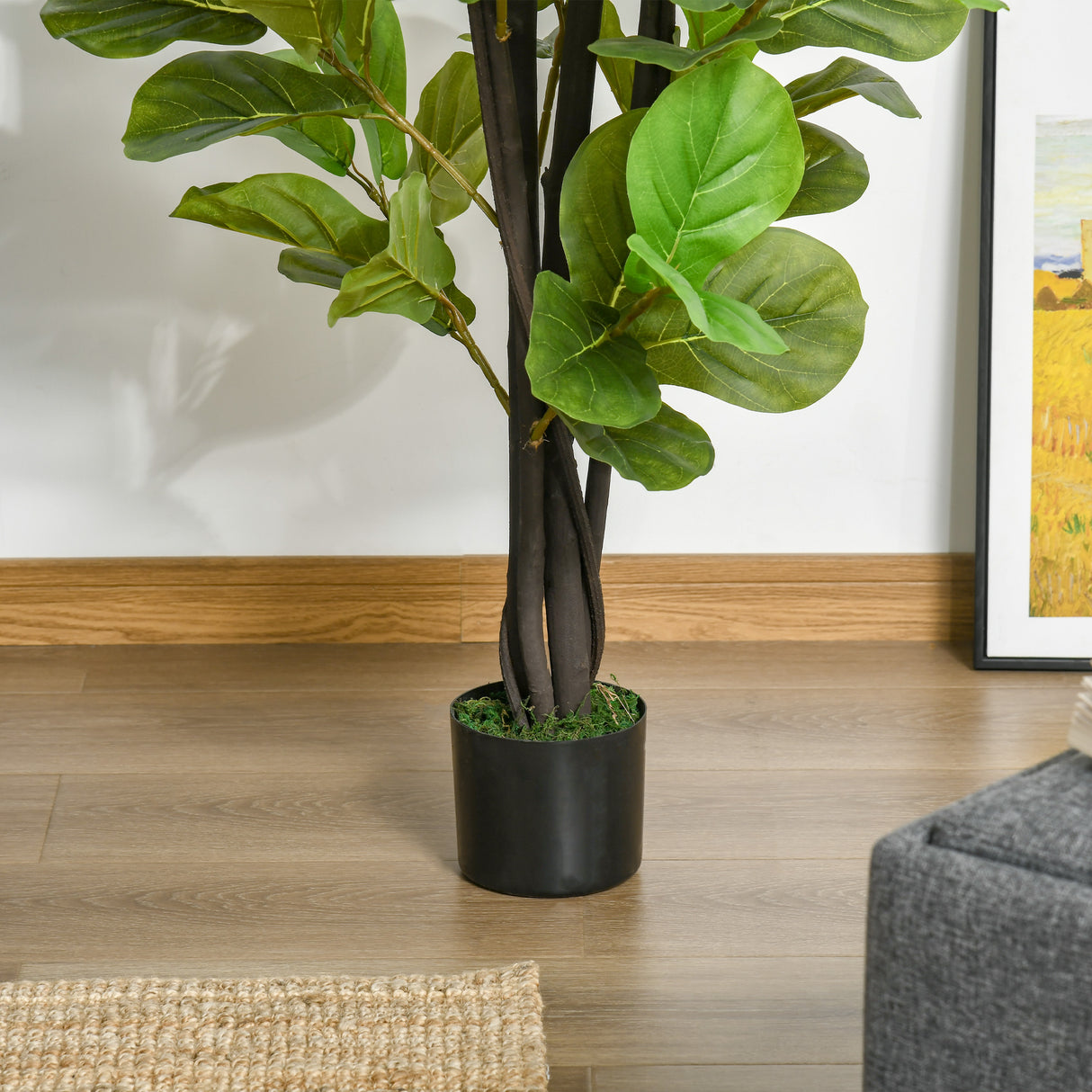 easycomfort easycomfort ficus artificiale 130cm per interni ed esterni pianta artificiale realistica con 78 foglie