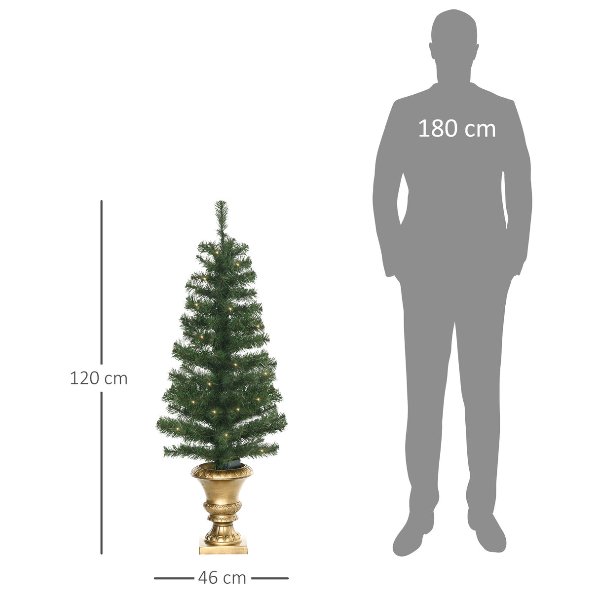easycomfort easycomfort albero di natale artificiale da 120cm con 60 luci led e 140 rami per interni verde