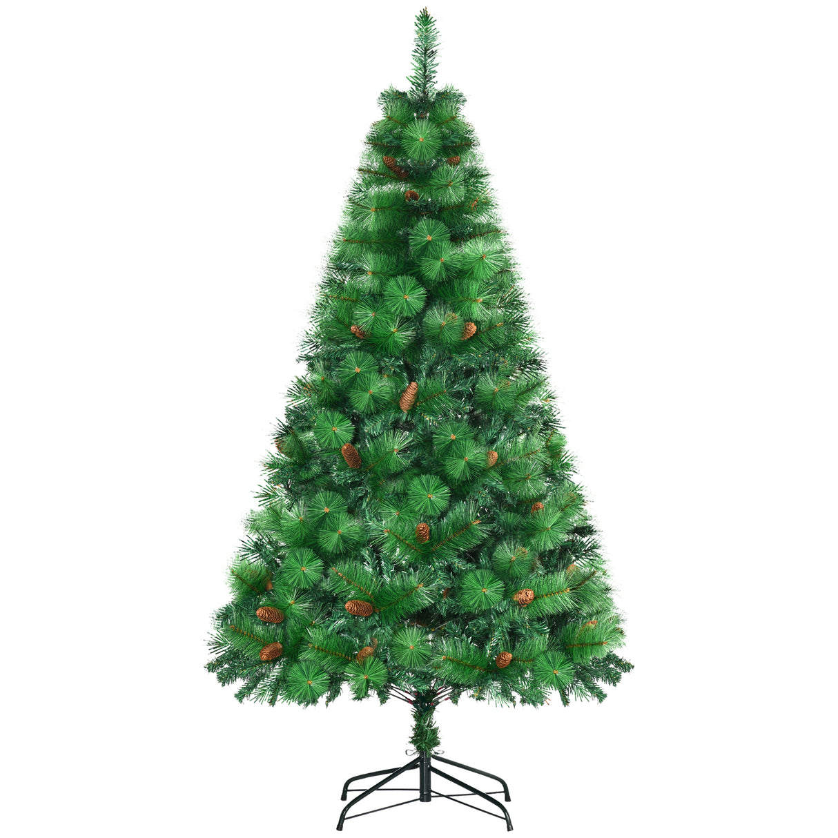 easycomfort easycomfort albero di natale decorato e ignifugo per interni con 782 rami e base in metallo 116x180 cm verde