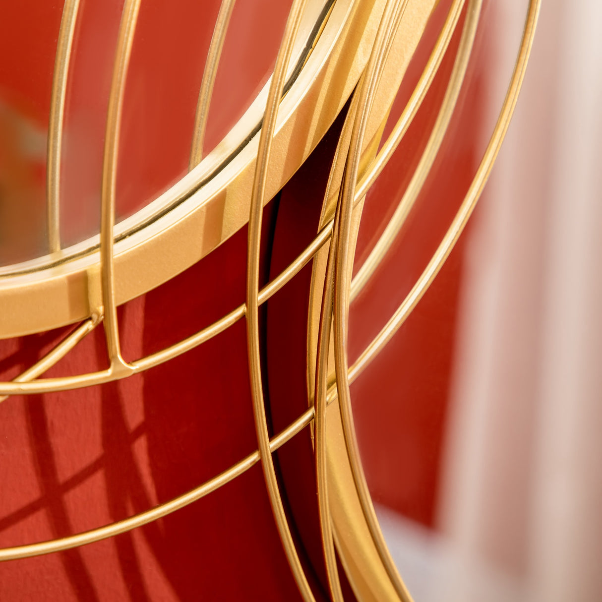 easycomfort easycomfort decorazione murale 3d in metallo wall art a cerchi con specchi 107x56cm oro