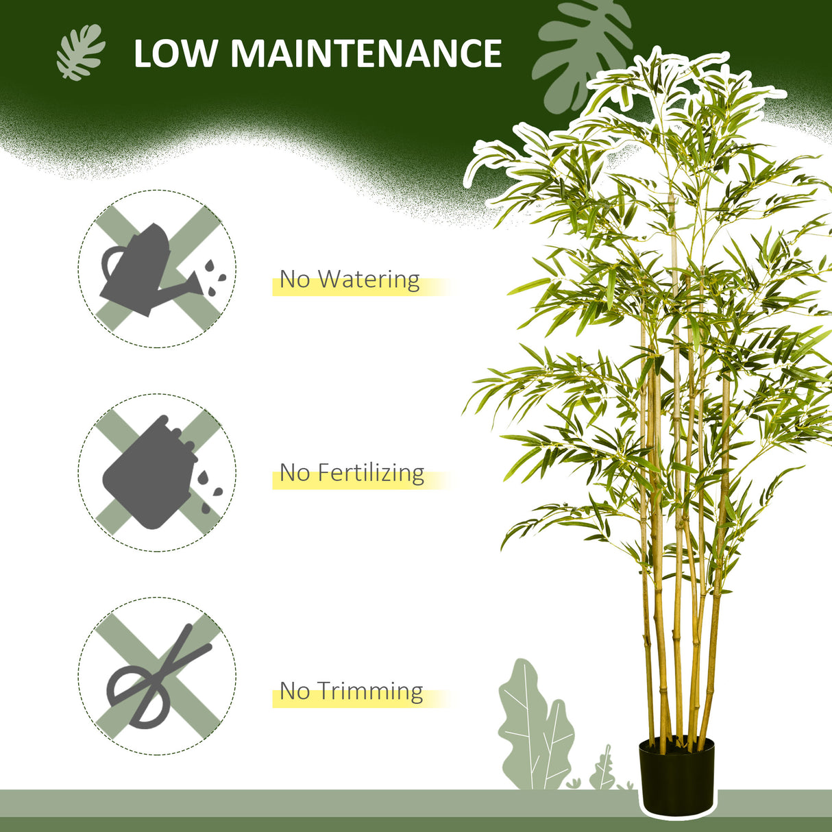 easycomfort easycomfort bambu in vaso artificiale alto 150cm per interno ed esterno verde