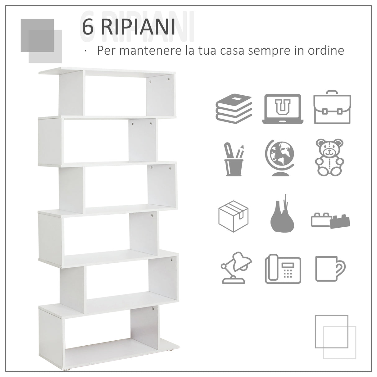 easycomfort easycomfort libreria di design mobili ufficio scaffale in legno 80x24x191cm bianco opaco ean 8054111848879