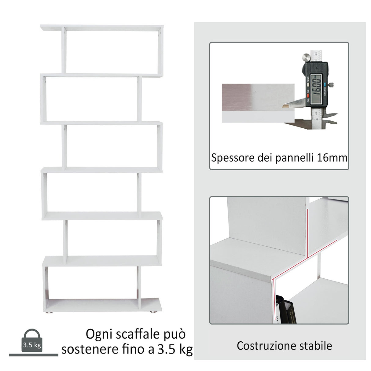 easycomfort easycomfort libreria di design mobili ufficio scaffale in legno 80x24x191cm bianco opaco ean 8054111848879