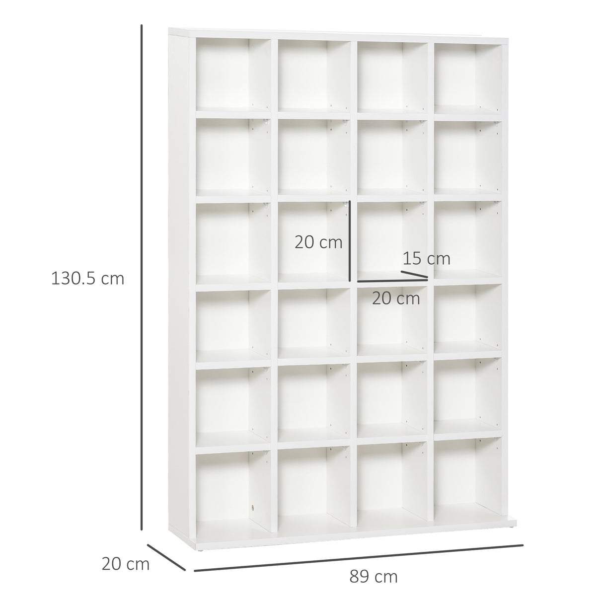 easycomfort easycomfort mobile libreria in legno 24 scomparti bianco 130.5x89x20cm ean 8054144131115