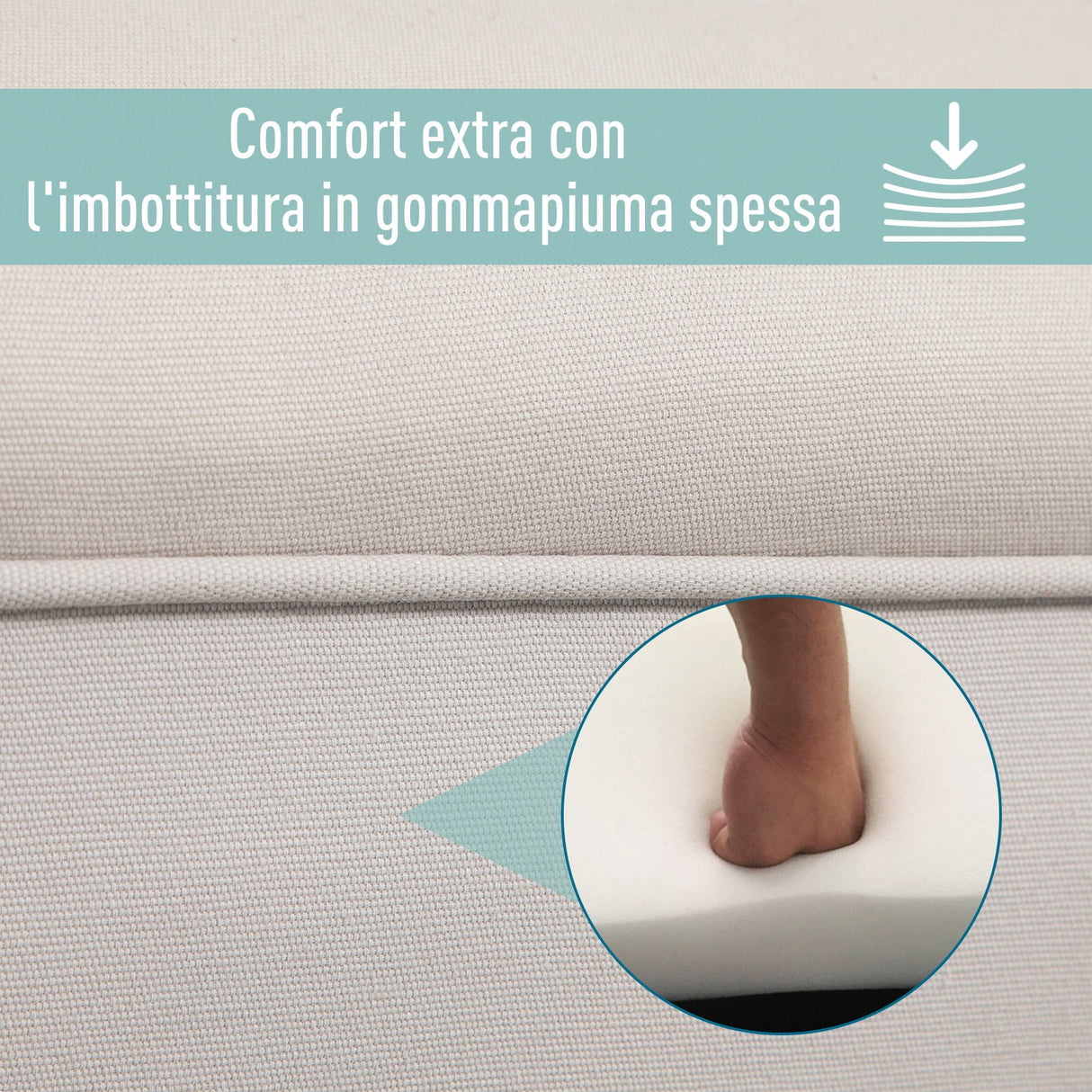 easycomfort easycomfort panca fondo letto imbottita di design con braccioli arrotolati grigio ean 8054144135427