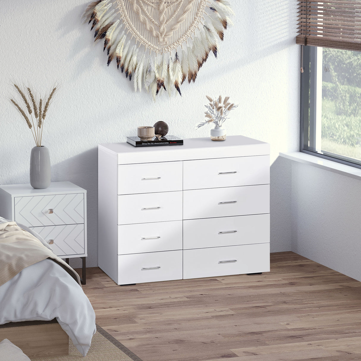 easycomfort easycomfort cassettiera per casa e ufficio in legno bianco 90x35x73cm ean 8054111847193