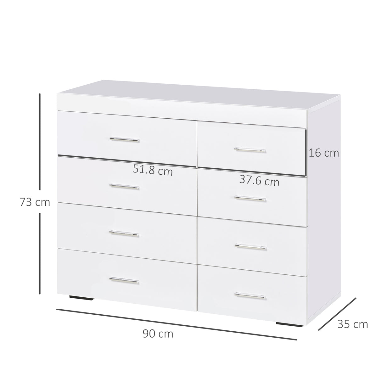 easycomfort easycomfort cassettiera per casa e ufficio in legno bianco 90x35x73cm ean 8054111847193