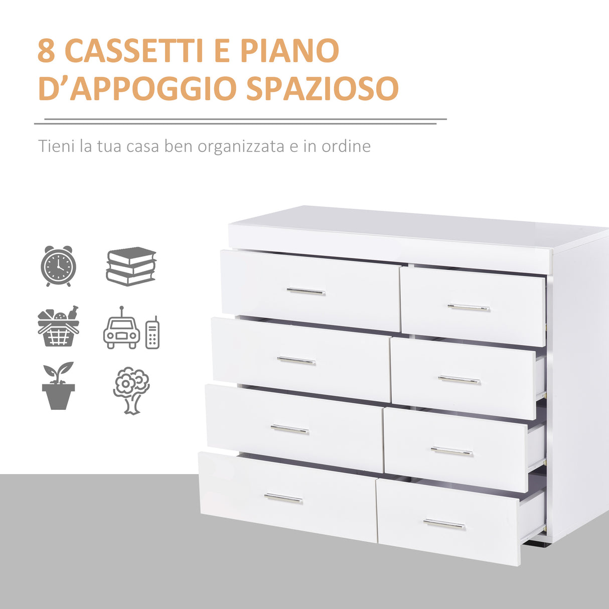 easycomfort easycomfort cassettiera per casa e ufficio in legno bianco 90x35x73cm ean 8054111847193