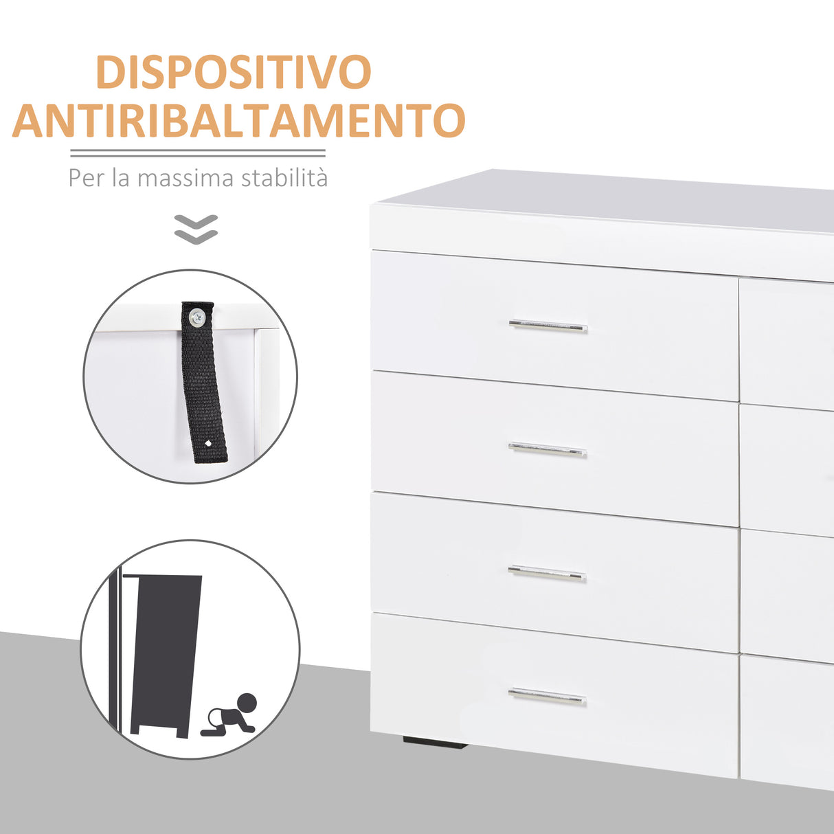 easycomfort easycomfort cassettiera per casa e ufficio in legno bianco 90x35x73cm ean 8054111847193