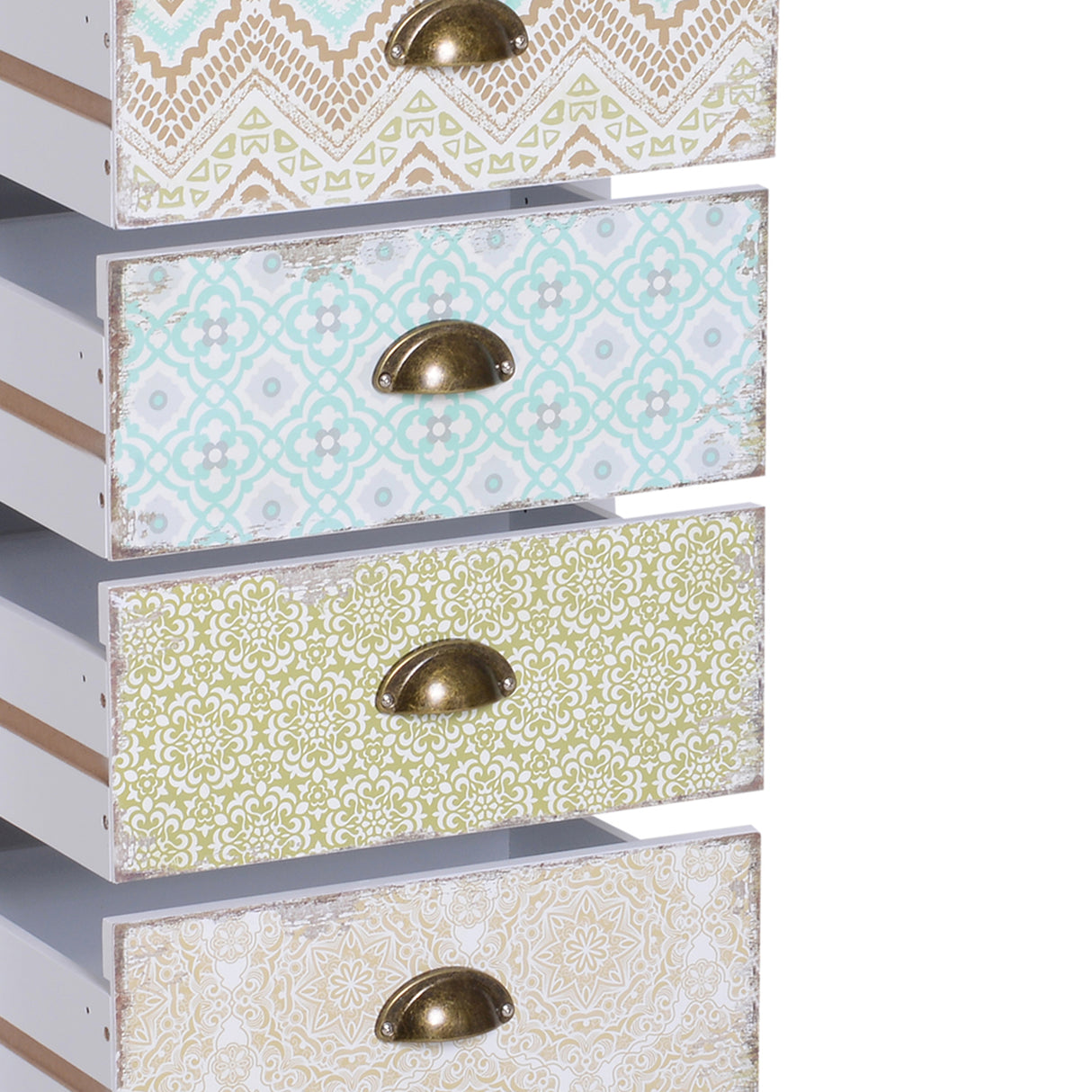 easycomfort easycomfort cassettiera mobiletto vintage con 5 cassetti fantasia 46x34x97.5cm