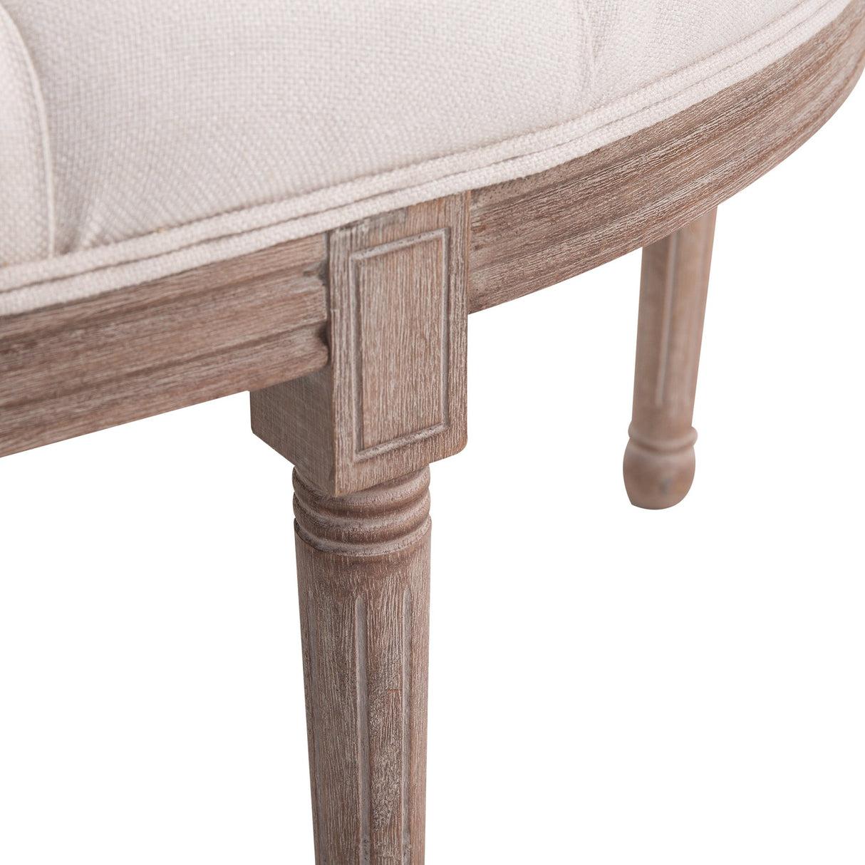 easycomfort easycomfort panca fondoletto semicircolare con struttura in legno e imbottitura in stile chesterfield beige 1405x51x48cm ean 8054144138909