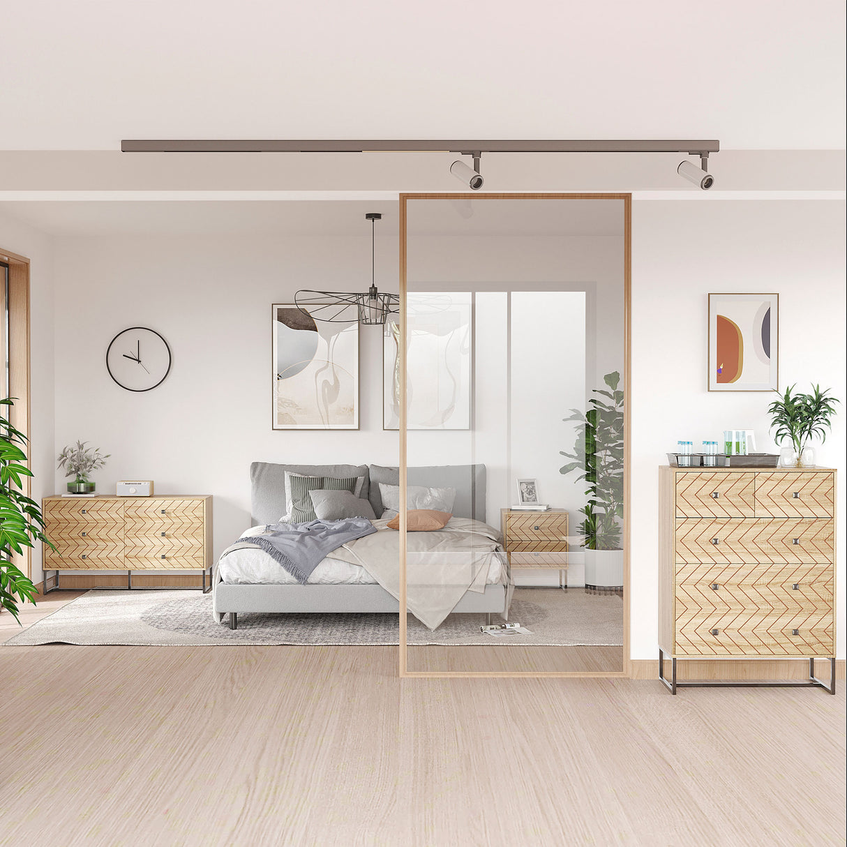 easycomfort easycomfort cassettiera como di design stile industrial in legno natual wood e metallo nero ean 8054144135779