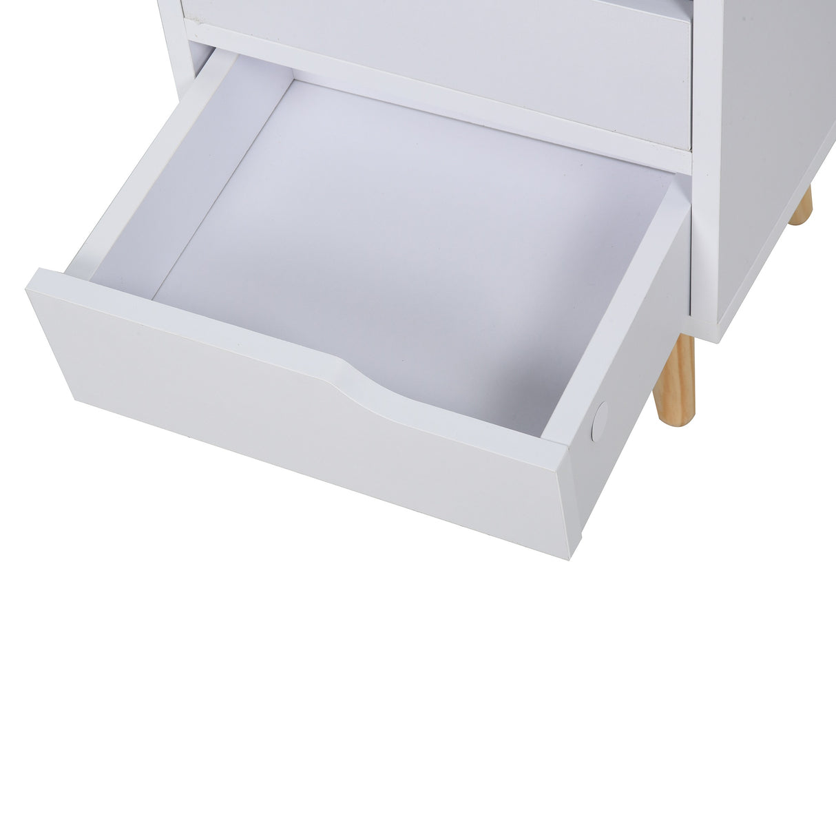 easycomfort easycomfort comodino dal design moderno bianco con cassetti e piedini in legno ean 8054111845014