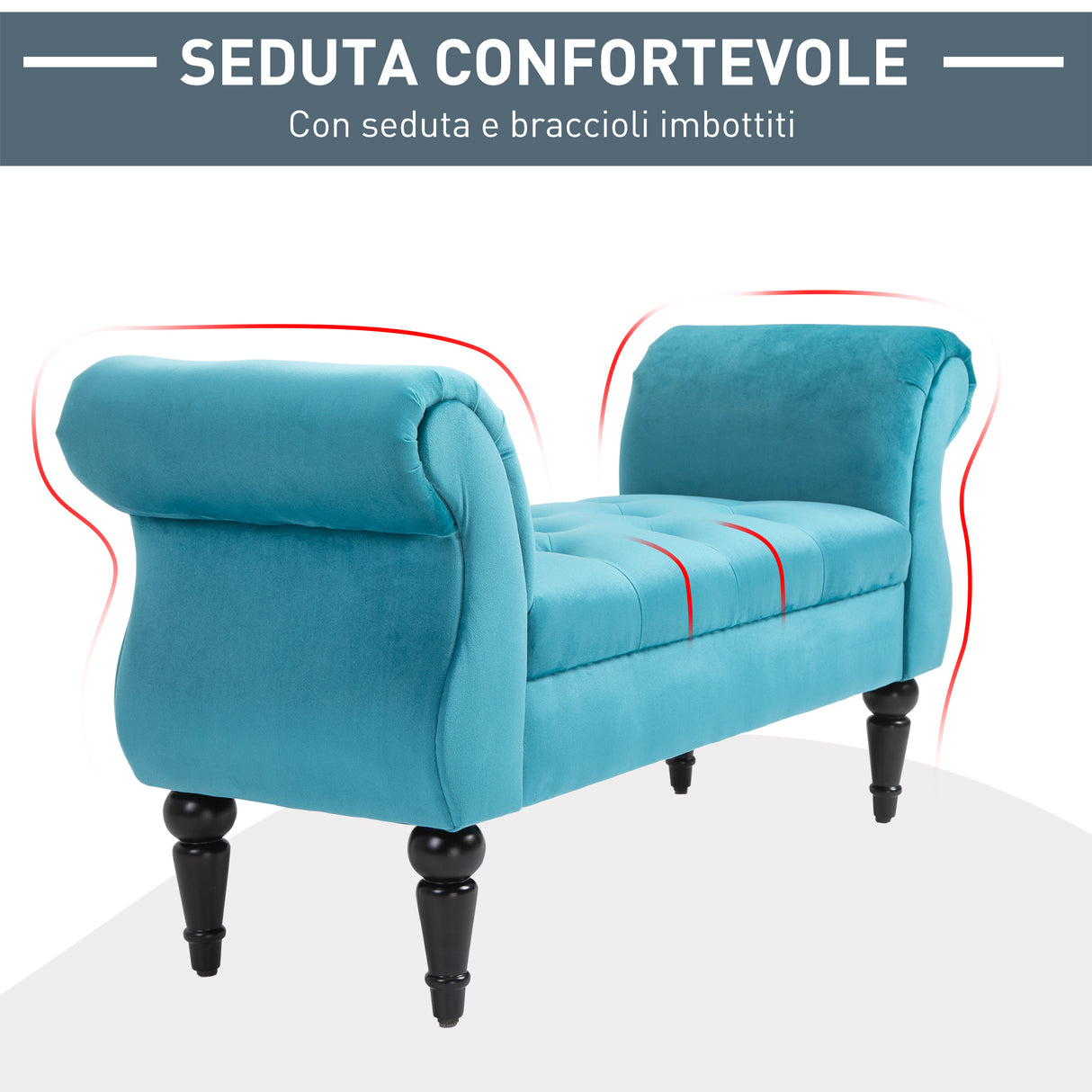 easycomfort easycomfort panca stile vintage con braccioli imbottita velluto blu capitonne ean 8055776914985