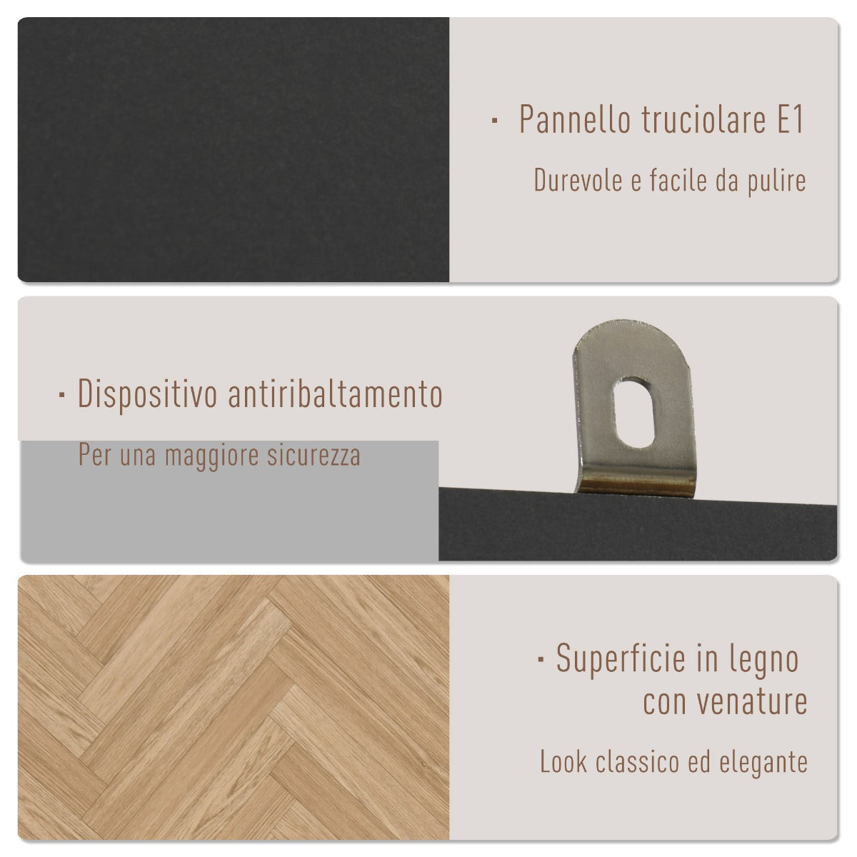 easycomfort easycomfort armadio a due ante in legno 4 vani 2 appendiabiti e cassetti grigio scuro
