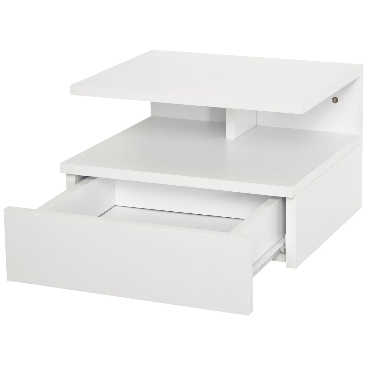 easycomfort easycomfort set da 2 comodini sospesi per camera da letto con cassetto e mensola superiore in legno 35x32x22.5cm bianco