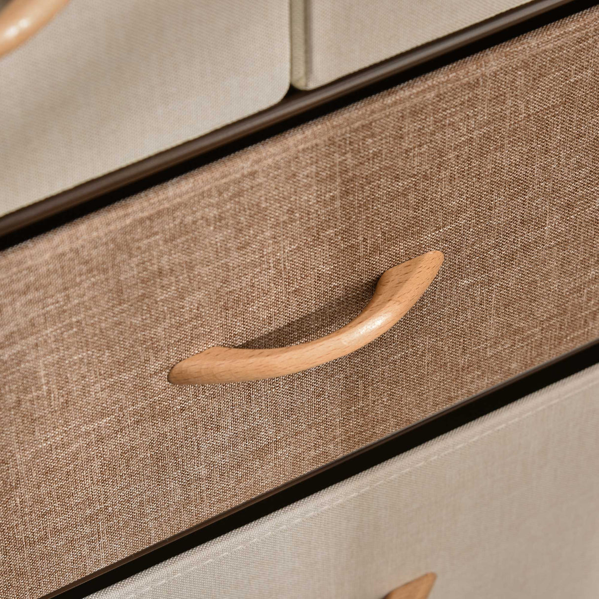 easycomfort easycomfort cassettiera 5 cassetti in tessuto e ripiano rigido 58x29x99cm legno