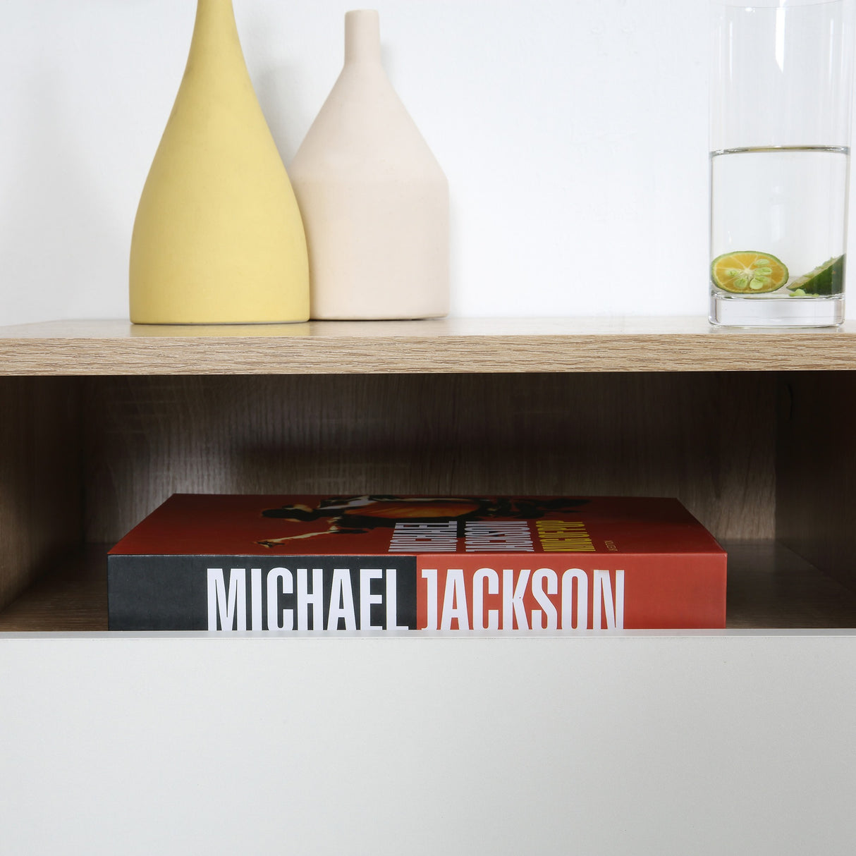 easycomfort easycomfort set 2 comodini sospesi con cassetto e ripiano 45x35x27 5cm bianco e color legno