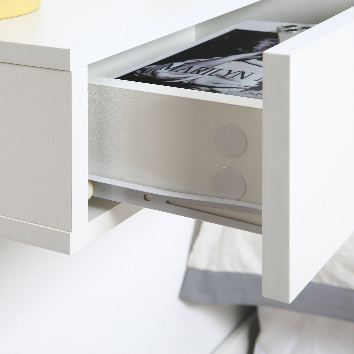 easycomfort easycomfort set 2 comodini sospesi in legno design moderno 40x30x15cm bianco