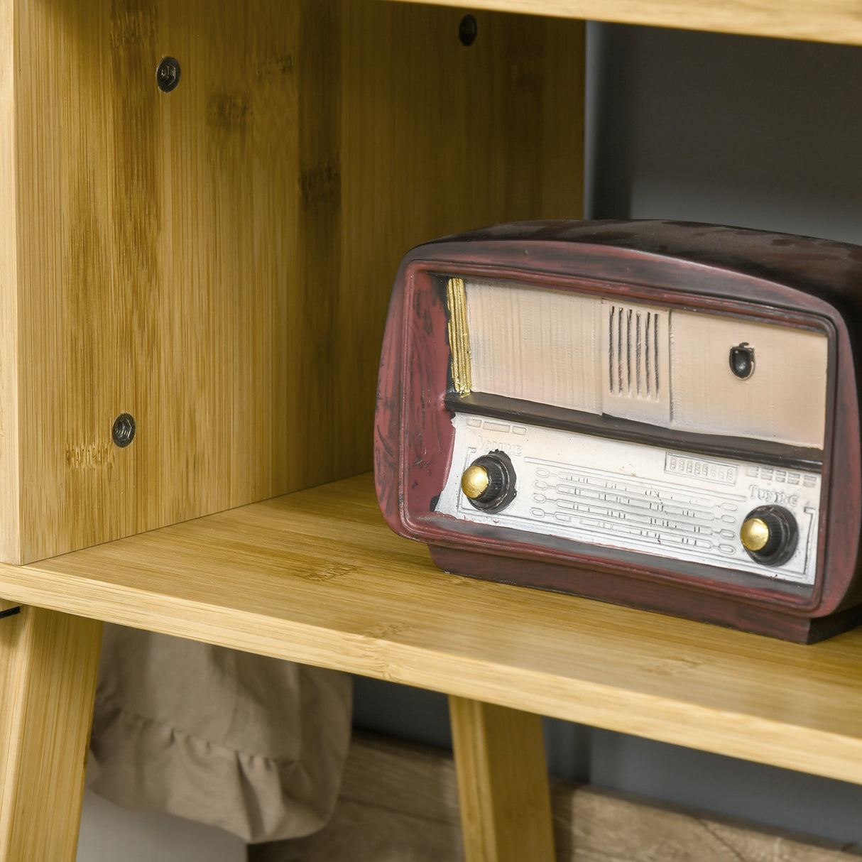 easycomfort easycomfort comodino multiuso tavolino da divano in bambu design aperto 43x32 5x42cm