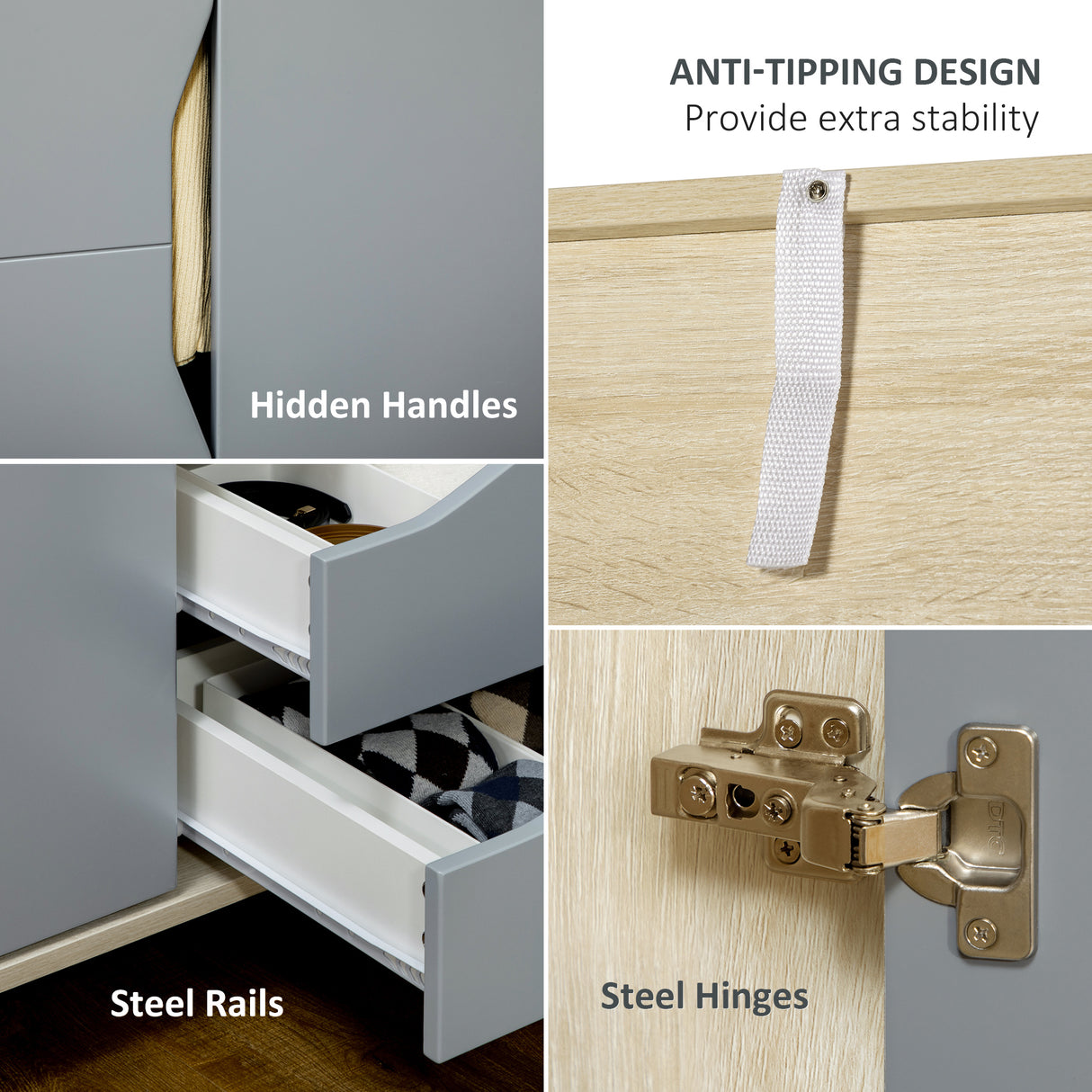 easycomfort easycomfort guardaroba a 2 ante in truciolato e mdf con 3 ripiani e 2 cassetti 88 9x50 1x184 5 cm