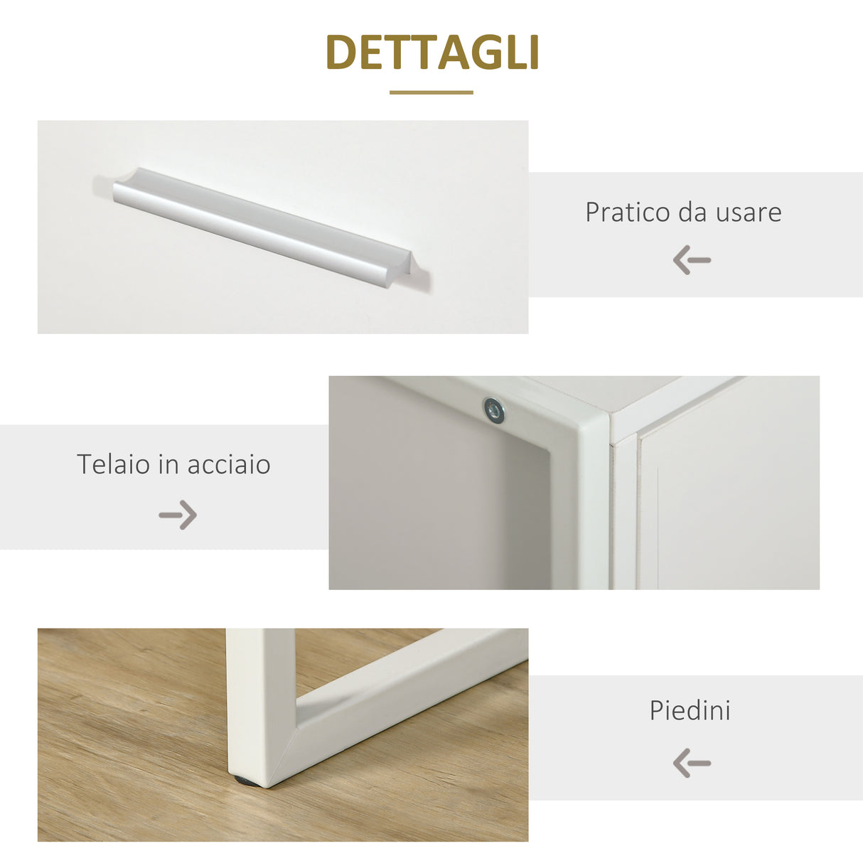 easycomfort easycomfort comodino moderno set 2 pezzi con cassetto e ripiano aperto per camera da letto e soggiorno in mdf e acciaio 45x40x60cm bianco